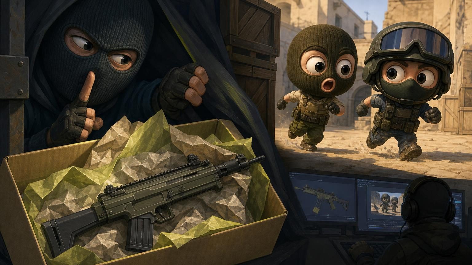 Counter-Strike 2 in-game screenshot showing a player character on a casual defusal map